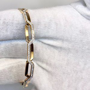 New UNISEX 14K Rose Gold Filled Bracelet wCrystals